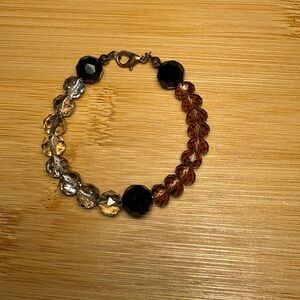 Elegant Black and Brown Beaded Bracelet